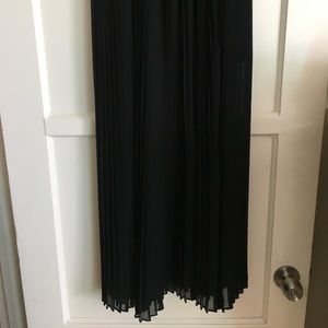 Black Pleated Maxi Skirt